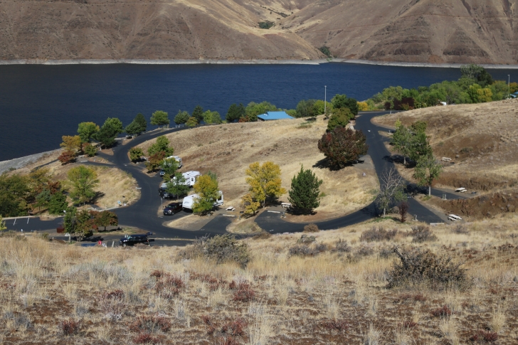 A picture of Loop D from the trail on a hill above the Woodhead Park.
